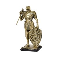 Magideal - Estatua De Caballero Ornamental, Regalo Artístico, Escultura De Resina De Estilo Vintage, Estatuilla De Caballero Para Sala De Estar, Estantería, Escr Oro
