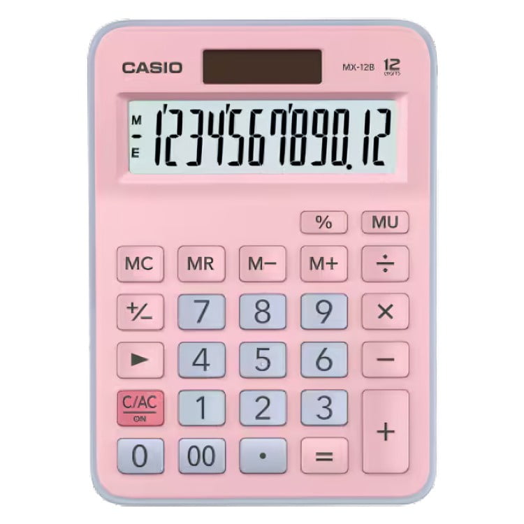 Calculadora Casio Tipo Mini Escritorio Mx-12b Rosa