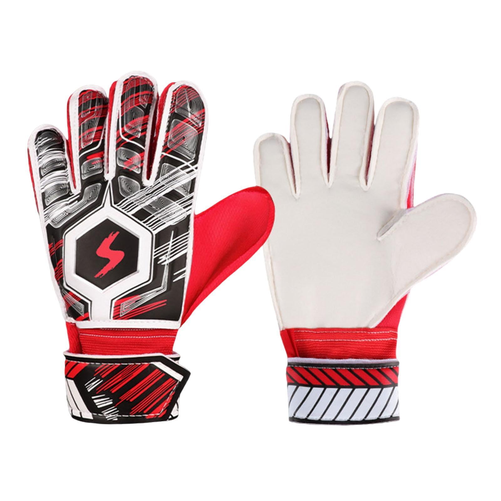Ioensy - Guantes De Portero Guantes De La Ropa Deportiva Guantes De Entrenamiento De Portero De Látex En Espesas Niños Rojo Tamaño 9