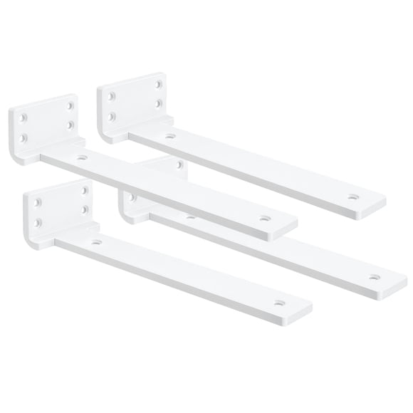Soporte para repisa flotante Aunulahca de 20 cm, blanco, metal, paquete de 4