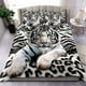 thumbnail image 1 of Juego de cama con estampado de tigre blanco, 1 of 3