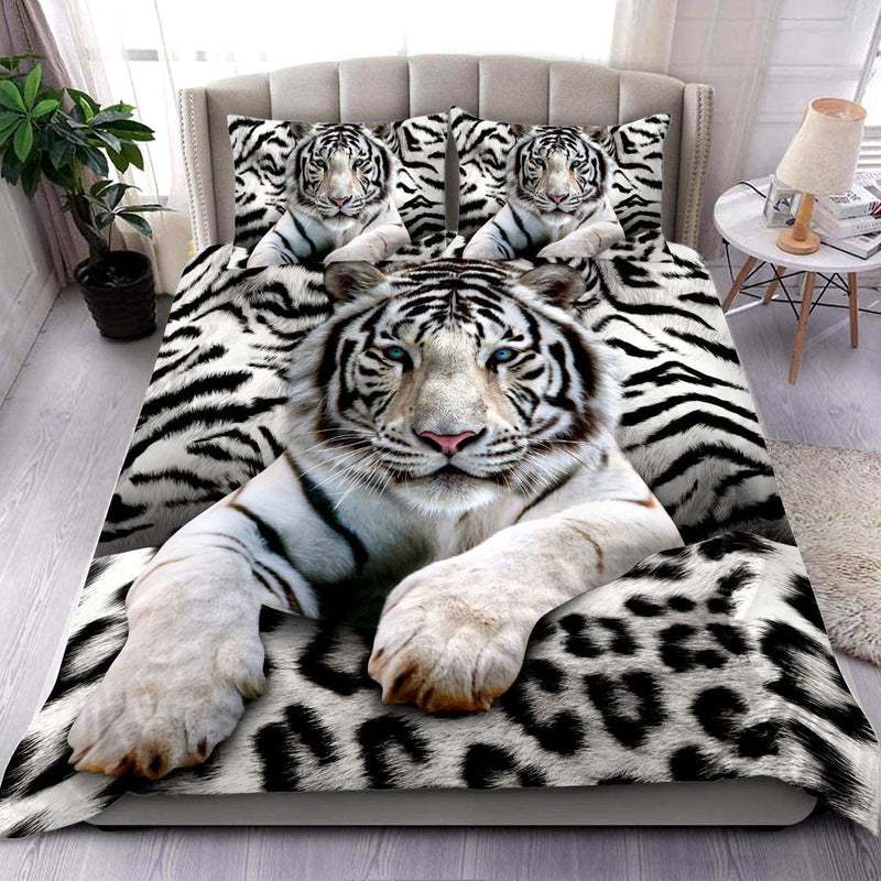 Milsleep - Juego De Cama Con Estampado De Tigre Blanco