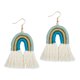 thumbnail image 3 of Pendientes Colgantes Con Forma De Arco Iris Con Flecos Y Borlas De Joyería De Moda Verde, 3 of 5