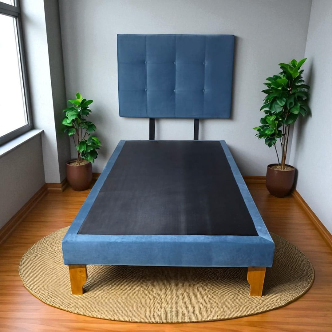 Diseños Valestrini - Cama De Plaza Felpa Azul Jeans