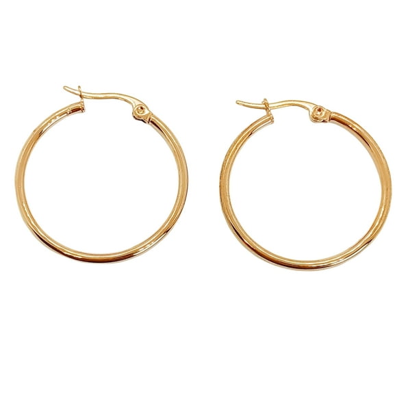 Argollas Hoop 25mm Chapado En Oro Rosa 18k