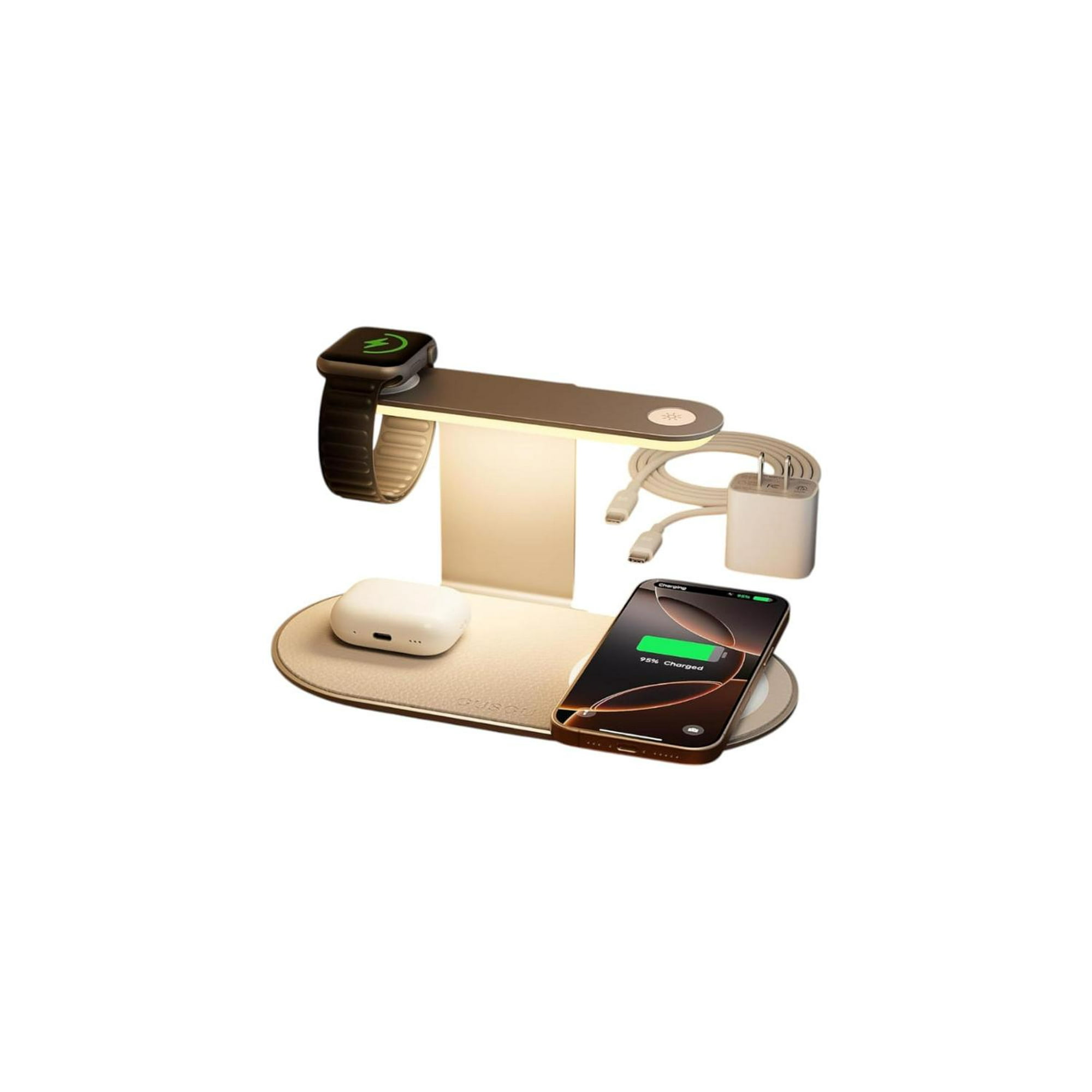 Genérico - Estación Carga Inalámbrica 3 En 1 Magnetica Portatil Blanco