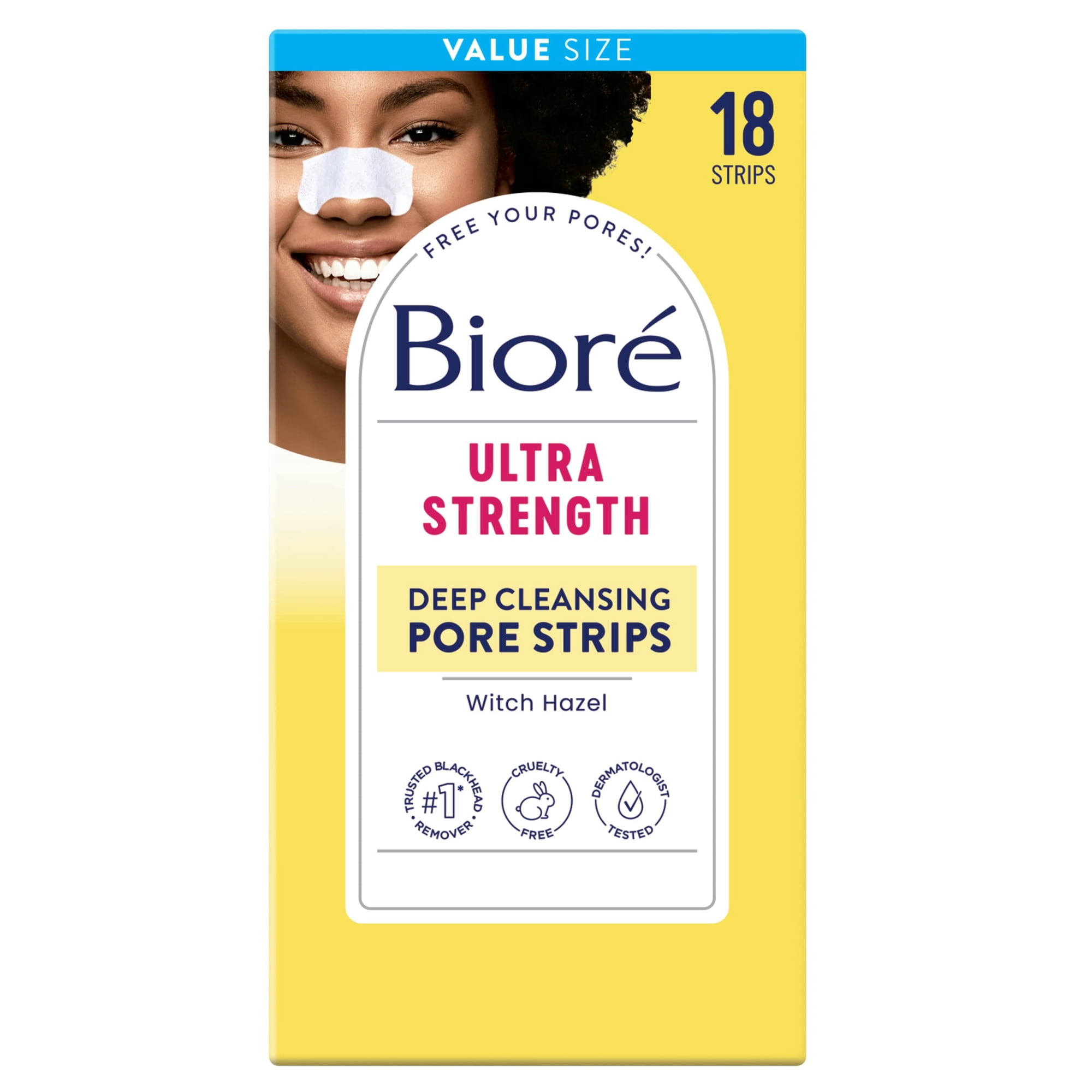 Eliminador De Puntos Negros Pore Strips Bioré Witch Hazel, 18 Unidades
