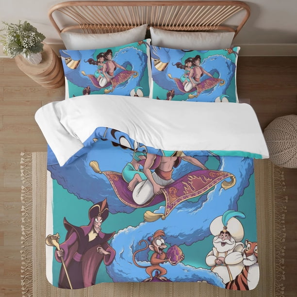 Aladdin 3-Piece Bedding Set For Kids Boys Girls Adult Cartoon Warm Cute Fashion Holiday Present Gift Bed Sheets