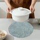 thumbnail image 4 of Juego de 6 manteles individuales de cuero redondos para decoración de mesa de comedor de cocina, manteles individuales limpiables, azul 13*13 pulgadas, 4 of 6