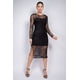 thumbnail image 5 of Saronite Vestido Midi de Fiesta con Abertura y Manga Larga, Cuello Redondo y Pedrería de Encaje, Negro (para Mujer), 5 of 5