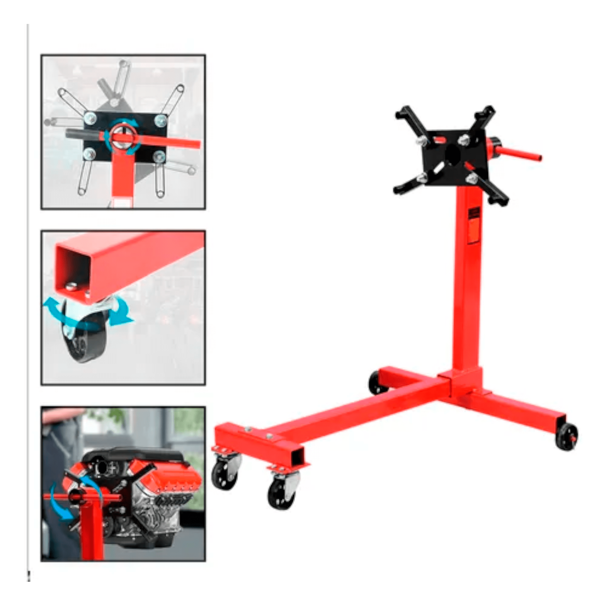 Hardpro - Multibanco Soporte Para Motores 500kg 360° Profesional