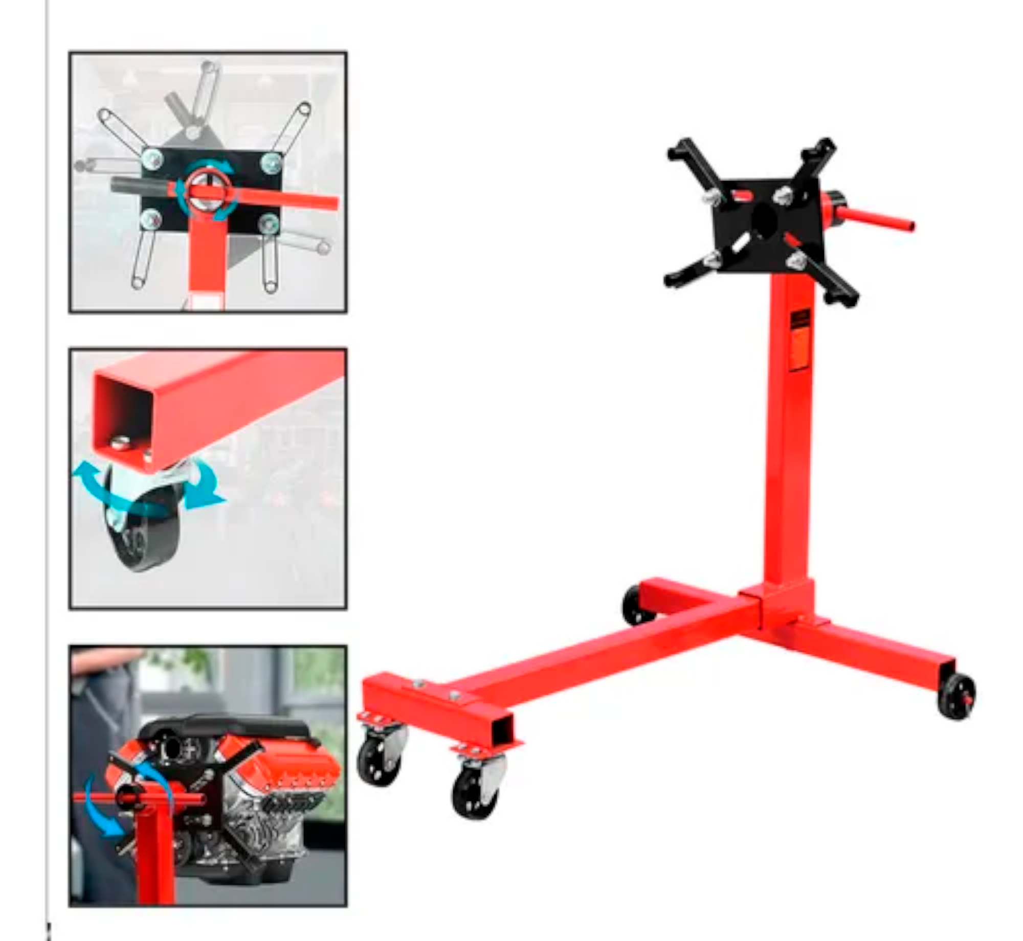 Hardpro - Multibanco Soporte Para Motores 500Kg 360° Profesional