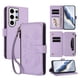 thumbnail image 1 of Funda Cartera Mariposa para [Samsung Galaxy S24 Ultra] con Soporte y Cremallera Morado claro, 1 of 6