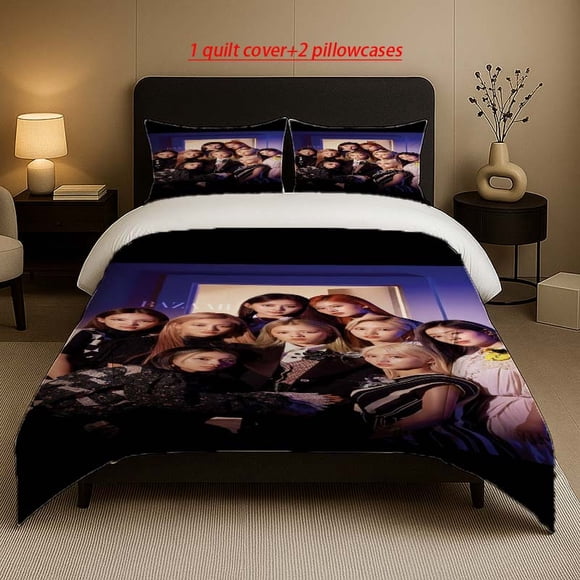 TWICE Girl Group Promotional Photo Print Bedding Set Soft and Comfortable Bedding Set Suitable for All Seasons Ideal for Home Bedrooms and Guest Rooms