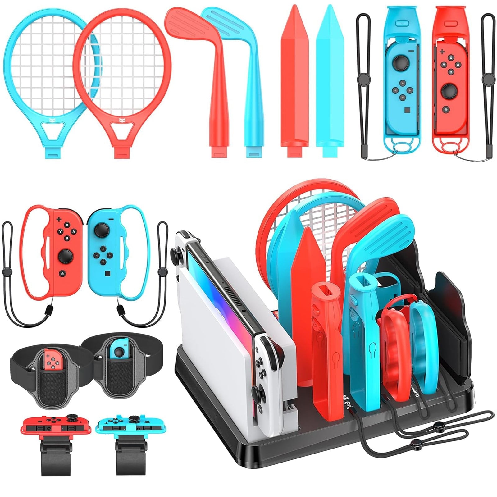 Estación Accesorios Deportivos Aaronmei Para Nintendo Switch/oled Y Joy-cons Multicolor