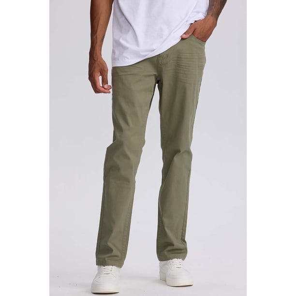 Jeans Hombre Slim Color Verde Militar