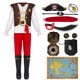 thumbnail image 3 of Disfraz de pirata de Halloween para niños de 3 a 4 años, de Spooktacular Creations, color rojo, 3 of 6