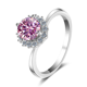 thumbnail image 2 of Anillos de Compromiso de Moissanita de 1 Uds Color D para Mujer Anillos de Flor de Plata Esterlina 925 Corte Redondo Anillos de Diamante Amarillo/azul/rosa para Aniversario de Boda con Certificado, 2 of 9