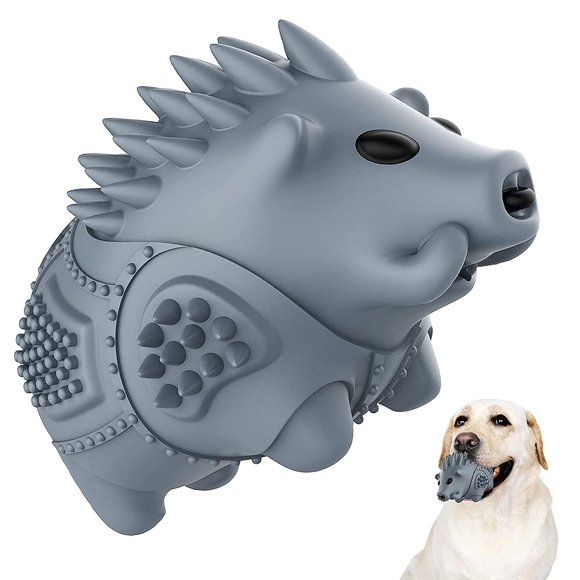 Juguete de masticación para perro Homipooty 13 cm gris de goma con silbido