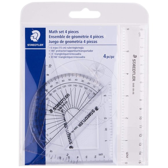 Regla STAEDTLER 15 cm Kit de Geometría 4 piezas Métrica/Imperial