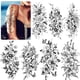 thumbnail image 1 of Tatuajes Temporales EMOME 12 Hojas Florales Negros Waterproof, 1 of 3