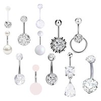 Ioensy - 12 Anillos Para El Ombligo, Piercing Para El Ombligo, Anillos Para El Ombligo Para Mujeres Y Niñas