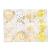 Bothyi - 12 Piezas Bolas De Navidad Adornos Adornos Navideños Para El Hogar Corona De Invierno Amarillo