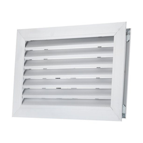 Cubierta de Ventilación de Aire para Puerta Uxcell, 16 x 10 Pulgadas, Rejilla de Ventilación de Aluminio, con Lamas y Tornillos de Montaje, para Puerta de Armario, Tono Plateado