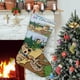 thumbnail image 1 of El Show de Oso Yogi Tema: Calcetines de Navidad, fino lino blanco para colgar en escaleras y chimenea, decoración navideña para el hogar, regalo de Navidad.54cm×38cm, 1 of 5
