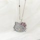 thumbnail image 3 of Collar con colgante de gato KT con diamantes de imitación, estilo Y2k, estilo Gyaru Kawaii, estilo gótico punk, para mujeres, chicos y chicas, acero de aleación y diamantes de imitación., 3 of 5