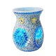 thumbnail image 2 of Quemador De Aceite De Vidrio De Mosaico Portavelas Cera Derretida Decoración Del Hogar Azul, 2 of 5