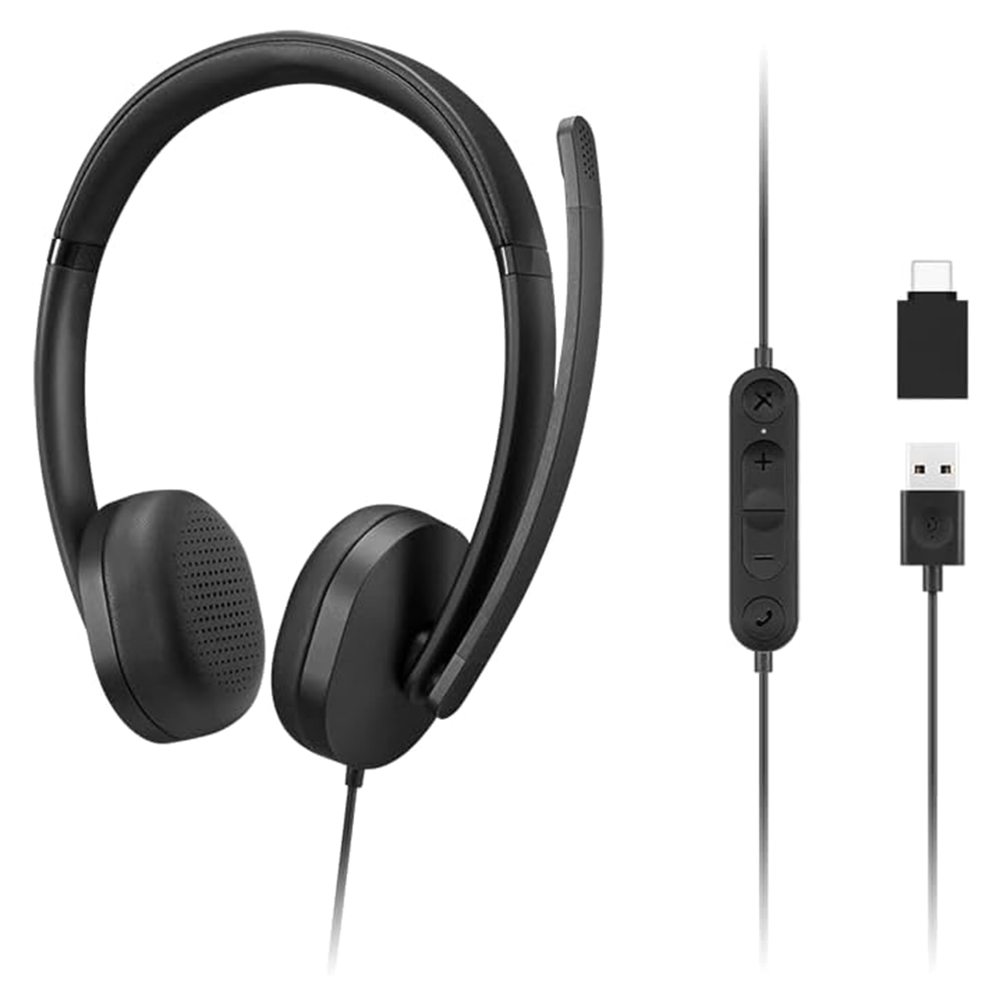 Auriculares Lenovo 115 Usb-a/usb-c Estéreo Con Cable Y Micrófono Negros
