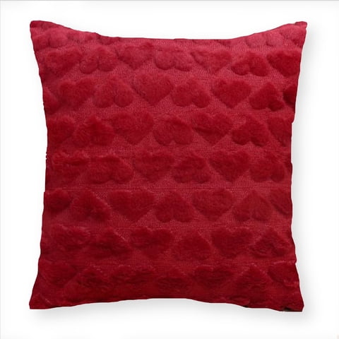 Homestore - Funda Cojín Peludo 45X45 Cm Corazones