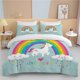 thumbnail image 1 of Purple Unicorn Full Bedding Set for Kids Boys Girls Glitter Galaxy Unicorn Duvet Cover 3 Piece Space Unicorn Comforter Cover, 1 of 5