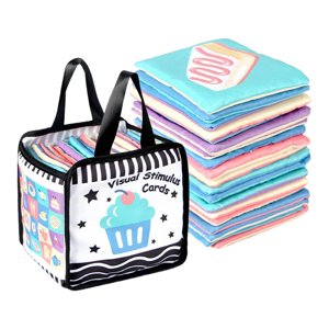 Bothyi - Flash Cards Toys Lavable Con Bolsa De Almacenamiento Para Niños Mayores De 0 Años Niñas Colorido