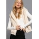 thumbnail image 4 of Saronite Sudadera con Capucha sin Mangas, Color Sólido, con Cierre Frontal de Piel Sintética y Dos Bolsillos Laterales, Color Blanco (para Mujer), 4 of 5