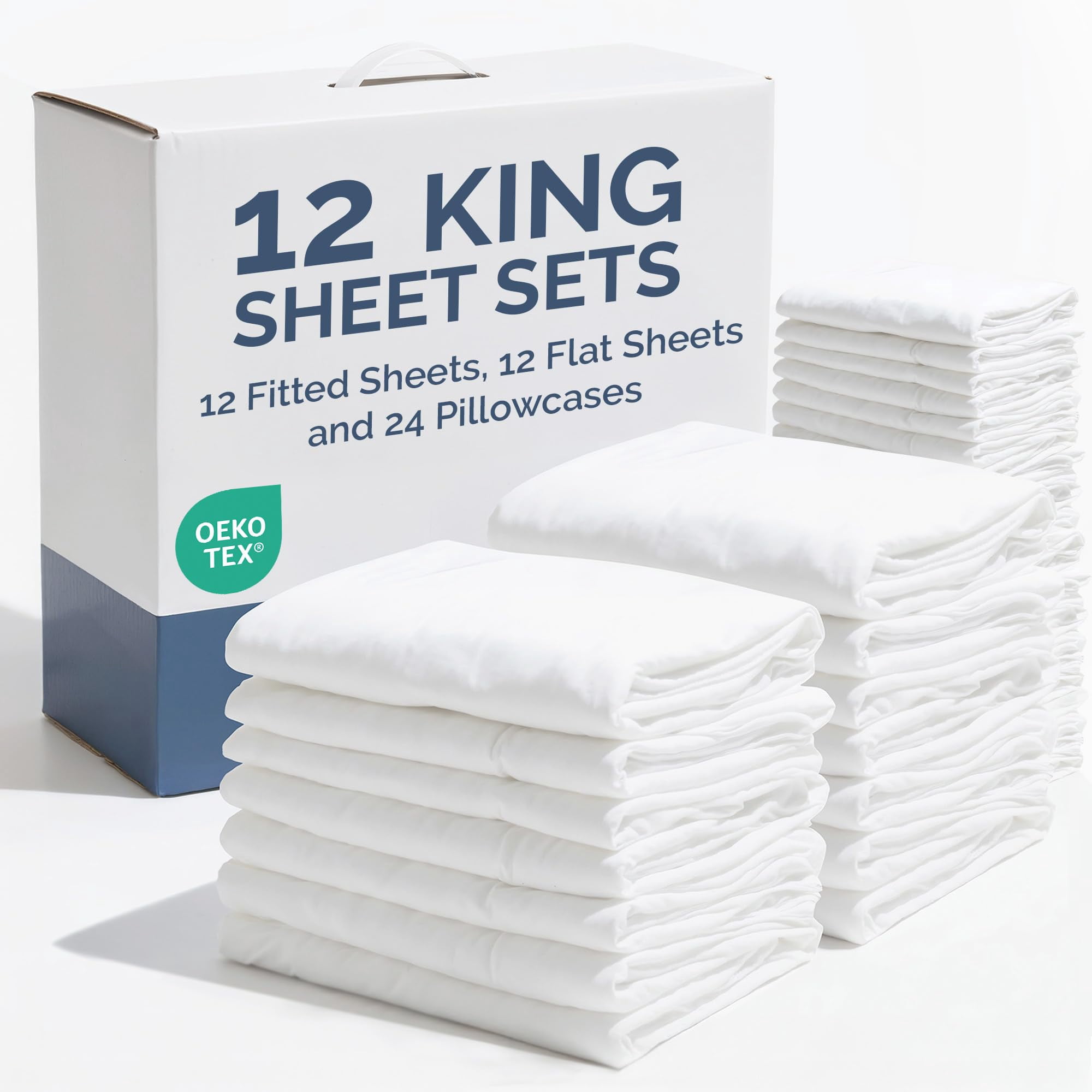 Juego De Sábanas Cgk Unlimited King Size, Blanco, Paquete De 12