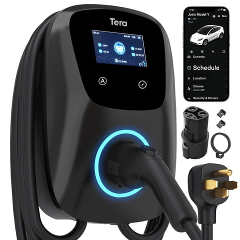 Cargador Eléctrico Tera Para Tesla Level 2 J1772, 48 A, 240 V, Cable De 25 Pies