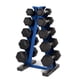thumbnail image 1 of Set de mancuernas CAP de 68 kg recubiertas de goma hexagonales con rack, 1 of 7