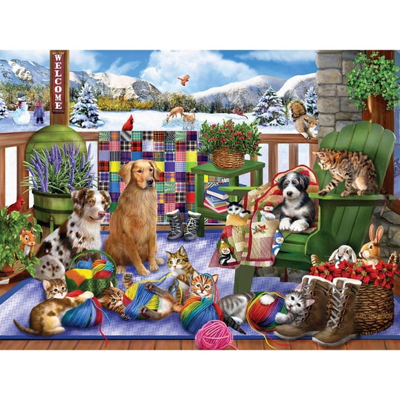 Rompecabezas Porch Pets Fun, 45 x 61 cm