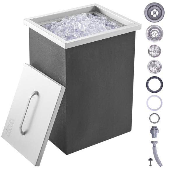Enfriador de hielo VEVOR Drop in Ice Cofre de acero inoxidable de 40 L