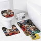 thumbnail image 4 of Parque Jurásico-theme 4-Piece Shower Curtain Set with Rugs, Waterproof Bathroom Decor Set Includes Bath Mat, U-Shaped Rug, Toilet Lid Cover and Curtain with Hooks, 4 of 6