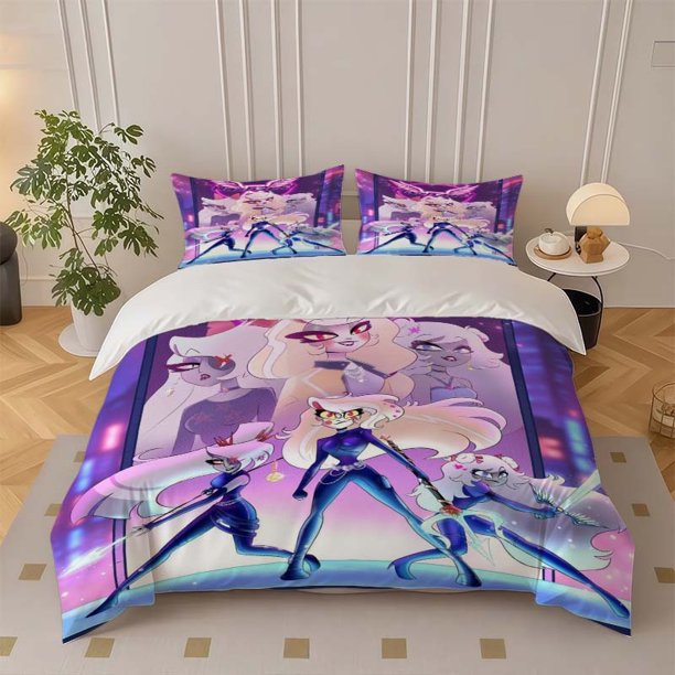 Hell Inn Fanfic Themed Bedding Three-Piece Set Duvet Cover and Pillowcase Set Soft and Comfortable