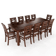 thumbnail image 1 of Juego de Comedor Sevilla 10 Sillas Nogal Mesa Rectangular Madera, 1 of 5