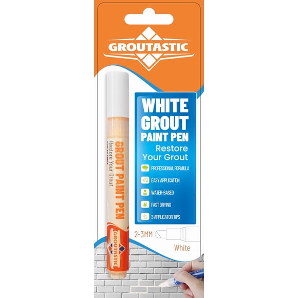 Marcador para boquilla Groutastic blanco, pintura reparadora impermeable para boquilla de azulejo