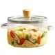 thumbnail image 1 of Olla Le'raze de vidrio acanalado de 1,6 L con tapa resistente al calor, 1 of 3