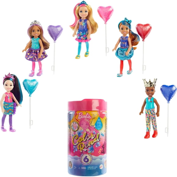 Muñeca Barbie Chelsea Color Reveal con 6 Sorpresas +3 Años