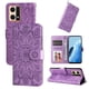 thumbnail image 4 of Funda tipo cartera FOXDOCK para OPPO Reno 7 4G , diseño girasol en relieve, cuero PU, cierre magnético, soporte y tarjetero, 4 of 5