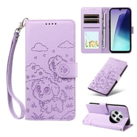 Funda Billetera Foxdock Compatible Con Xiaomi Poco M7, Diseño Perrito Tierno, Ranuras Para Tarjetas Y Soporte Plegable