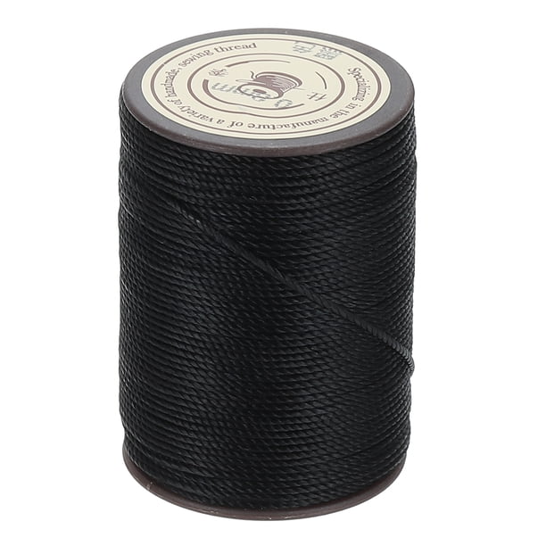 Cordón encerado Uxcell 0.8mm Cordón de poliéster encerado negro 54 yardas Hilo de cuerda Macramé Encordado Cordón encerado